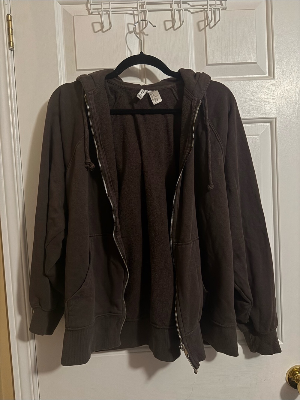 H&M Chocolate Brown Zip-Up Hooded Jacket